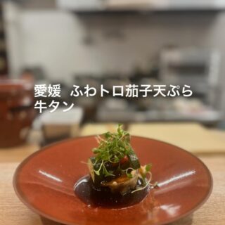 愛媛の大きい茄子！ ふわトロ茄子を使った一品。 皮は柔らかく …
